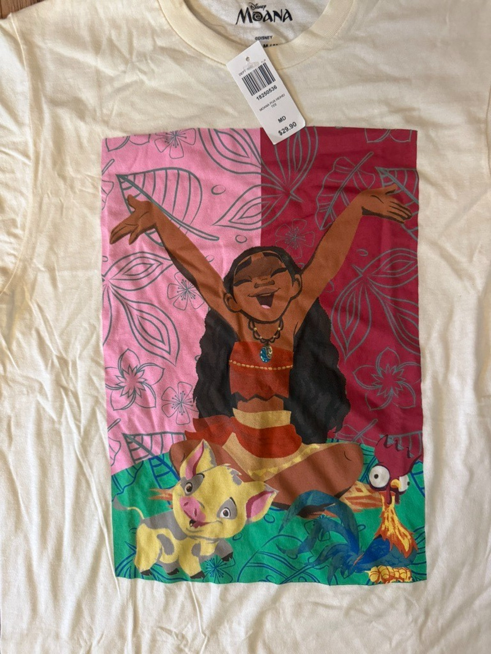 Disney Moana T Shirt Pua Pig Hei Hei Rooster Tee Medium Women’s New with Tags
